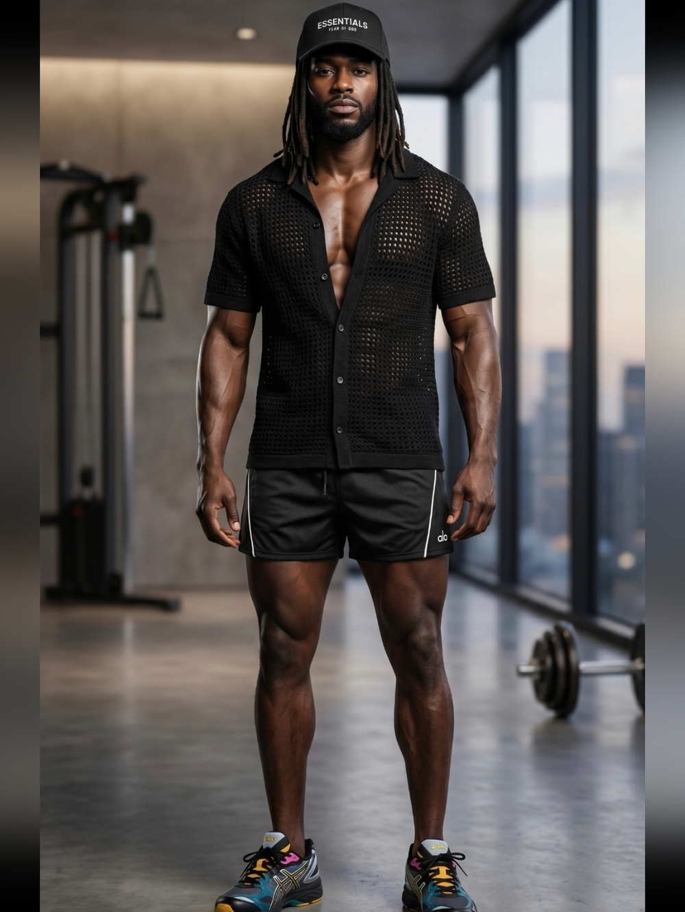 ZARA Black Knit Shirt + Essentials Fear of God Cap Set – Summer Outfit